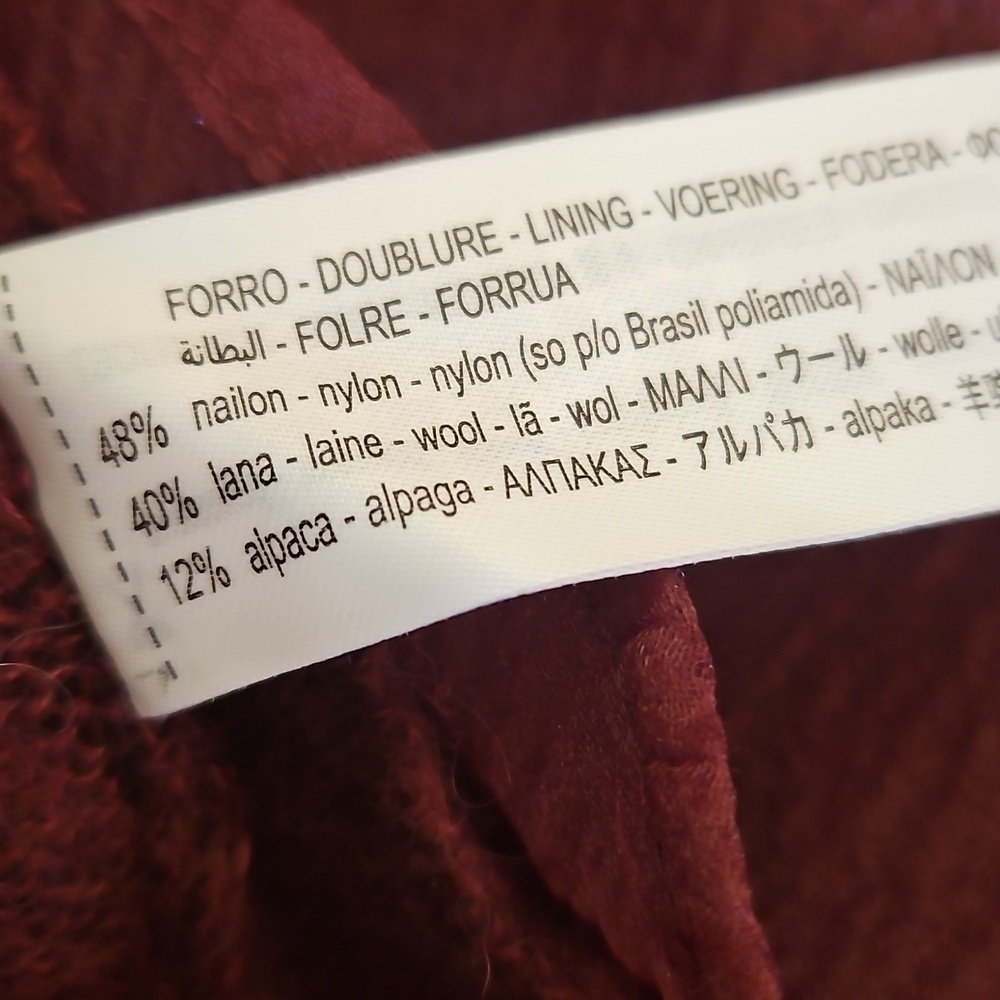 ZARA Dark Purple Alpaca Wool Lined Long Sleeve Organza Festival Crop Top - Picture 9 of 11